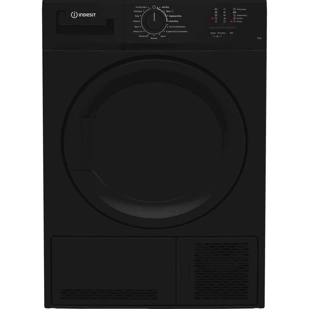Indesit C YD C82 BBGL UK 8Kg Condenser Tumble Dryer – Black – B Rated #406957
