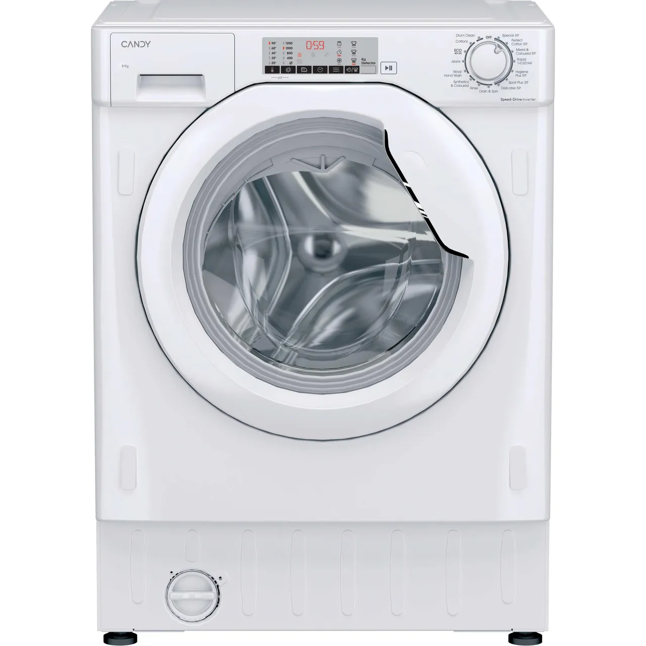 Candy CBW28D4WM5J-80 Integrated 8kg Washing Machine with 1200 rpm – White – A Rated #406436