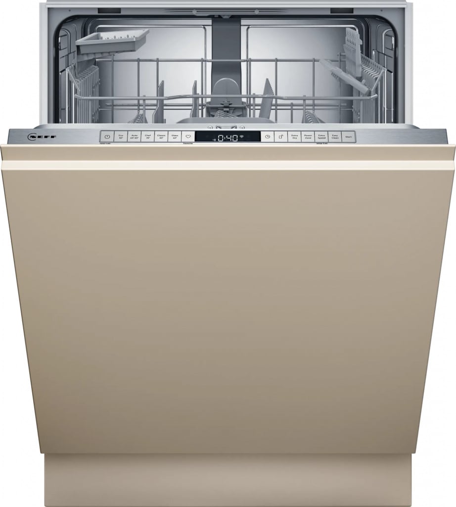 NEFF N50 S175HTX06G Wifi Connected Fully Integrated Full Size Dishwasher – Stainless Steel Control Panel with Sliding Door Hinge Kit – D Rated #407400