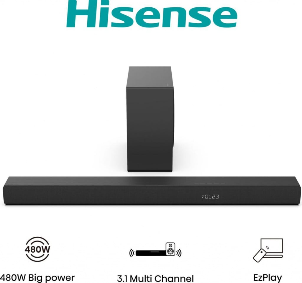 Hisense HS3100 3.1 Soundbar with Wireless Subwoofer – Black #405925