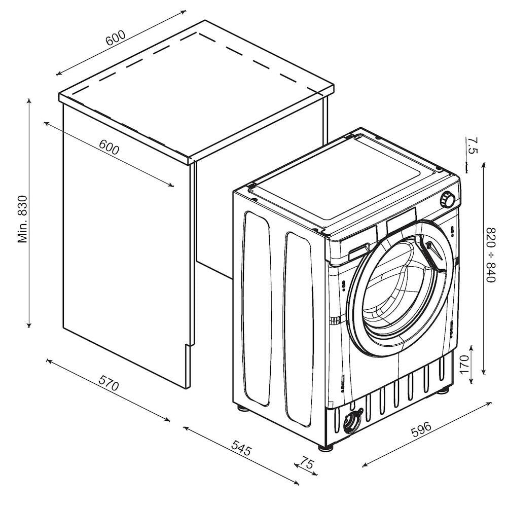 Hoover BH4S696M6D9 9/6KG 1600 Integrated Washer Dryer #407517