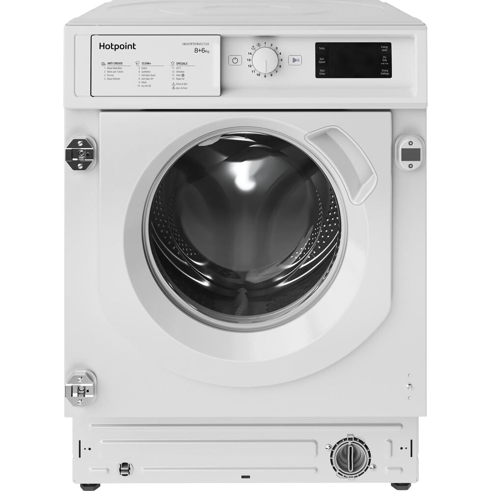 Hotpoint BIWDHG861485UK Integrated 8Kg / 6Kg Washer Dryer with 1400 rpm – White – D Rated #405625