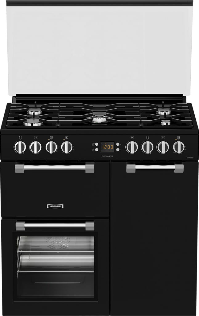 Leisure Chefmaster CC90F531K 90cm wide Dual Fuel Range Cooker with Gas Hob – Black – A/A/A Rated #405986