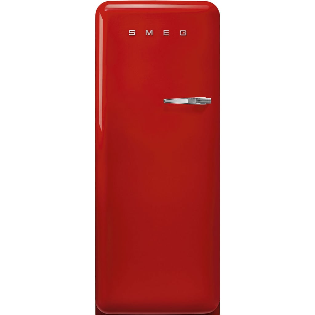 Smeg 50s Style Retro Left Hand Hinge FAB28LRD5UK 154cm Small Fridge – Red – D Rated
