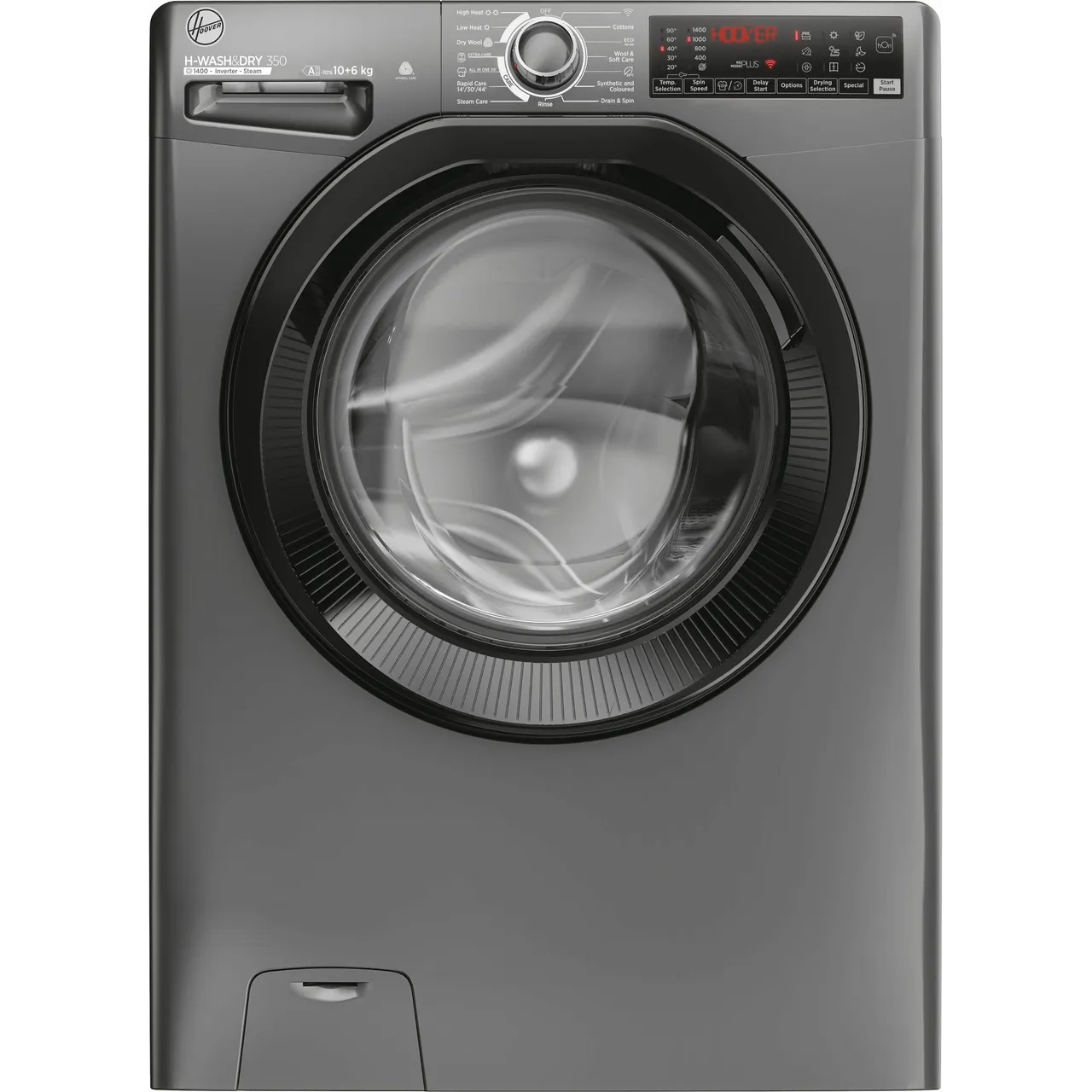 Hoover H-WASH&DRY 350 H3DPS41066TABR80 Wifi Connected 10Kg / 6Kg Washer Dryer with 1400 rpm – Graphite – D Rated [Wash&Dry], A Rated [Wash Only] #405903