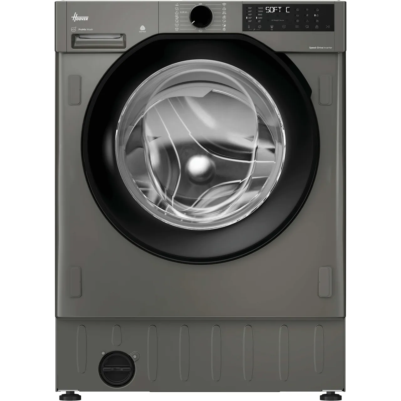 Hoover H-WASH&DRY 400 Pro BH4S696M6DB9R-80 Wifi Connected Integrated 9Kg / 6Kg Washer Dryer with 1600 rpm – Anthracite, A Rated [Wash Only] #405957