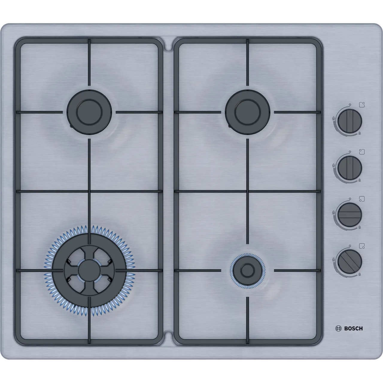 Bosch Series 2 PBH6B5K60 58cm Gas Hob – Stainless Steel #407820