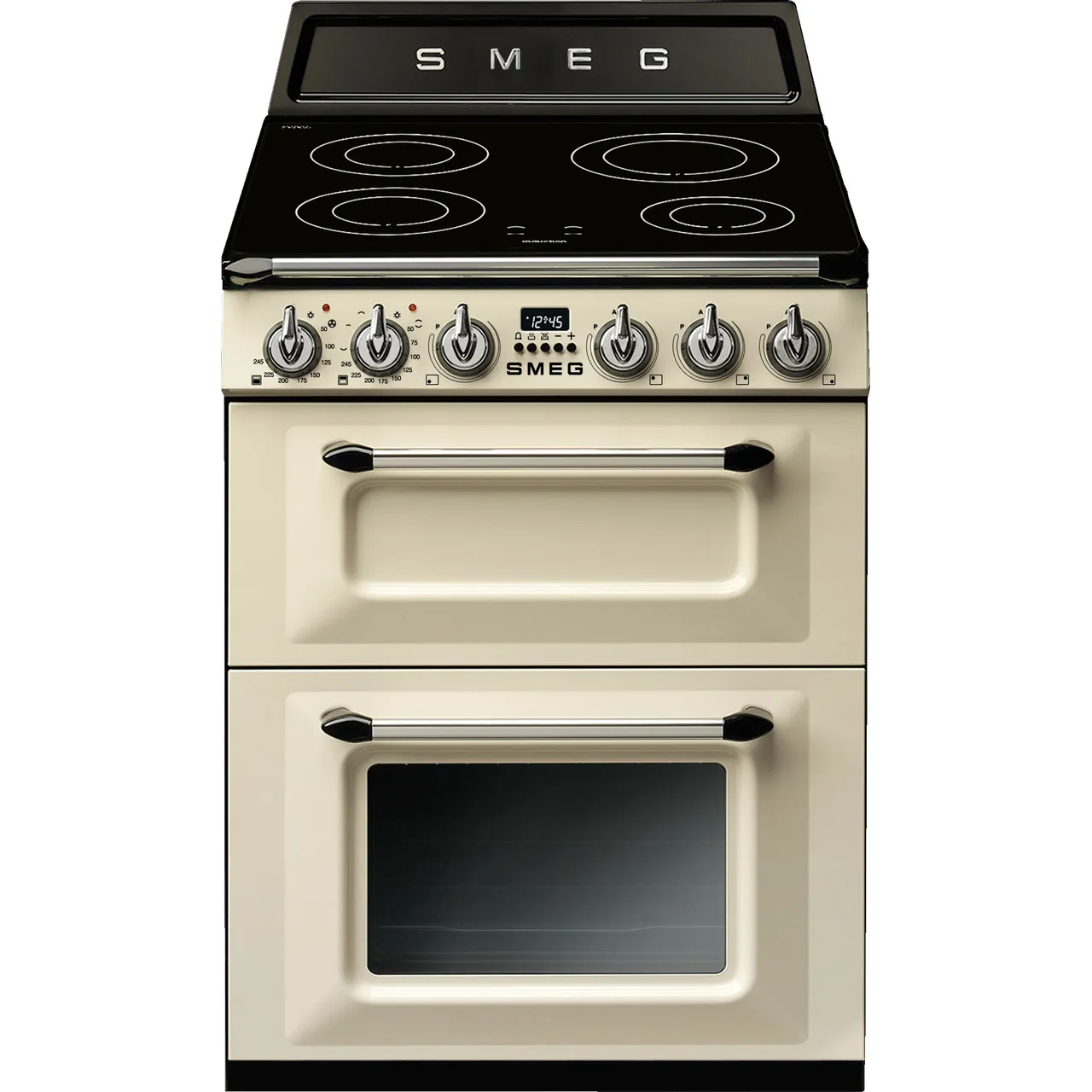 Smeg Victoria TR62IP2 60cm Wide Double Oven Electric Cooker with Induction Hob – Cream – A/A Rated #406078
