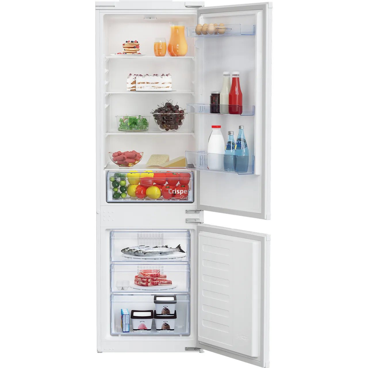 Beko BCSM473 178cm 70/30 Integrated Fridge Freezer with Sliding Door Hinge – White – E Rated #405591