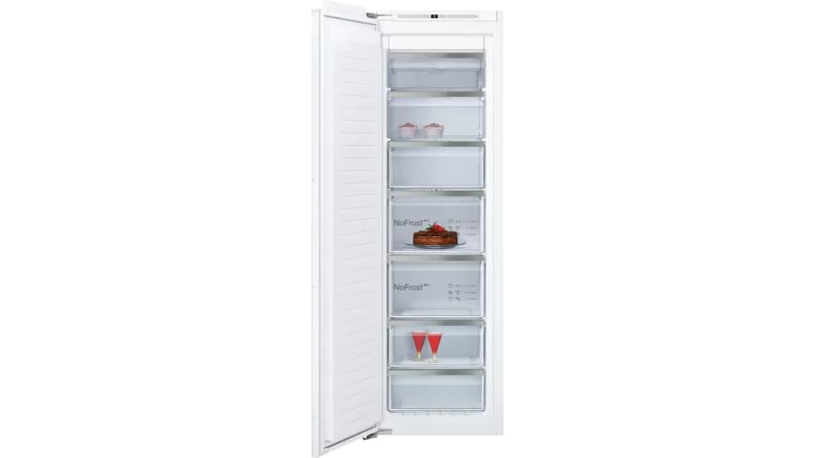 NEFF N90 GI7815CE0G Integrated 177cm Frost Free Upright Freezer with Fixed Door Hinge Kit – E Rated #406476