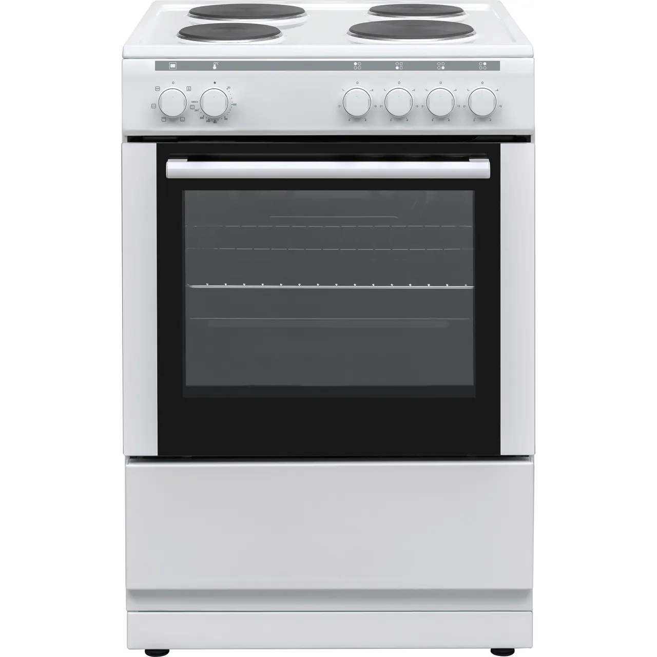 Electra SE60W/1 60cm Wide Electric Cooker with Solid Plate Hob – White – A Rated #406200