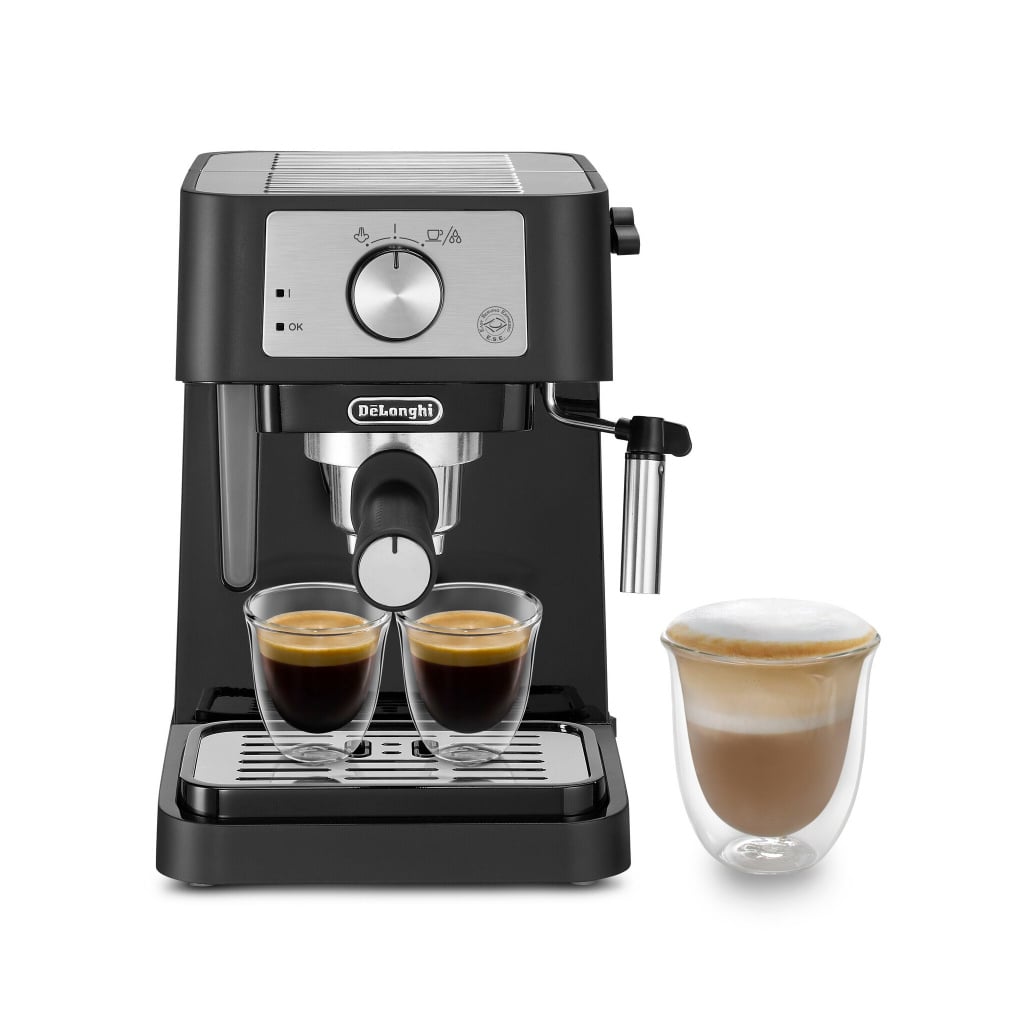 De’Longhi Stilosa Traditional Pump Espresso Coffee Machine – Black / Silver – EC260.BK #405816