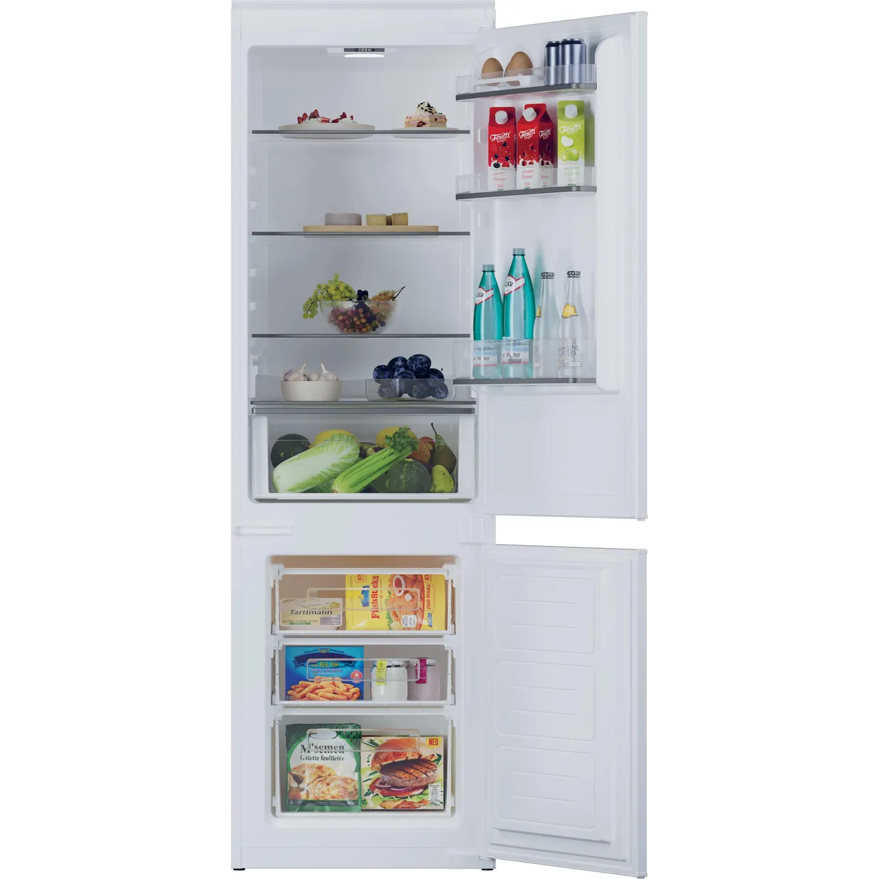 Hoover H-FRIDGE 300 HOBBML18EK 177cm 70/30 Integrated Fridge Freezer with Sliding Door Hinge – White – E Rated #407077
