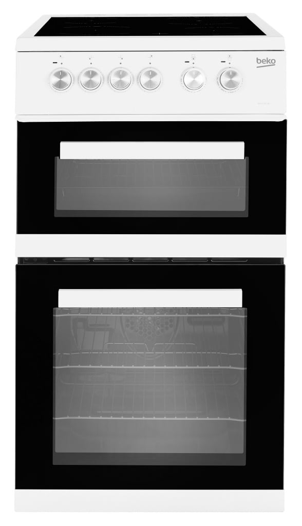 Beko KDVC563AW 50cm Wide Double Oven Electric Cooker with Ceramic Hob – White – A/A Rated #407877