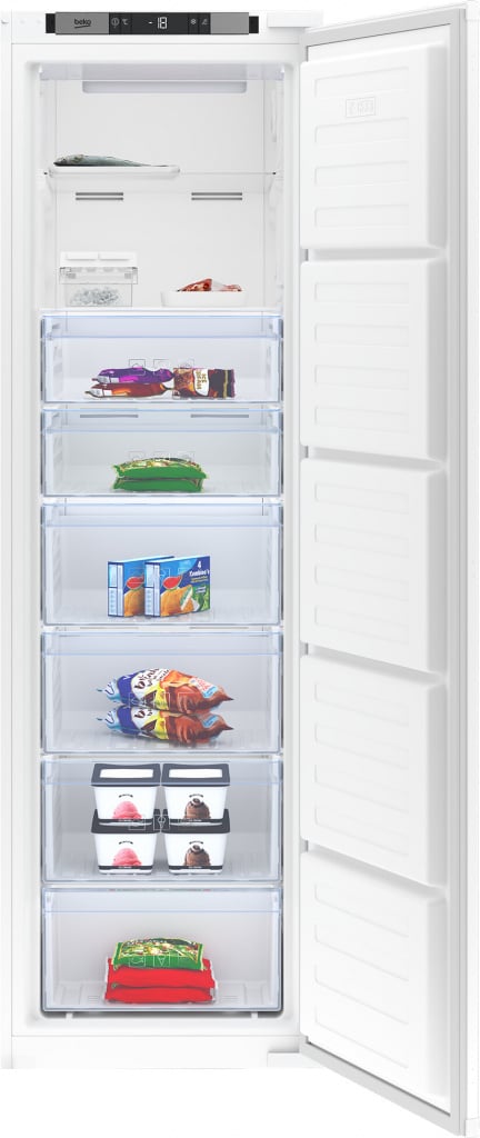 Beko BFFD4577 Integrated 178cm Frost Free Upright Freezer with Sliding Door Hinge Kit – E Rated #406353