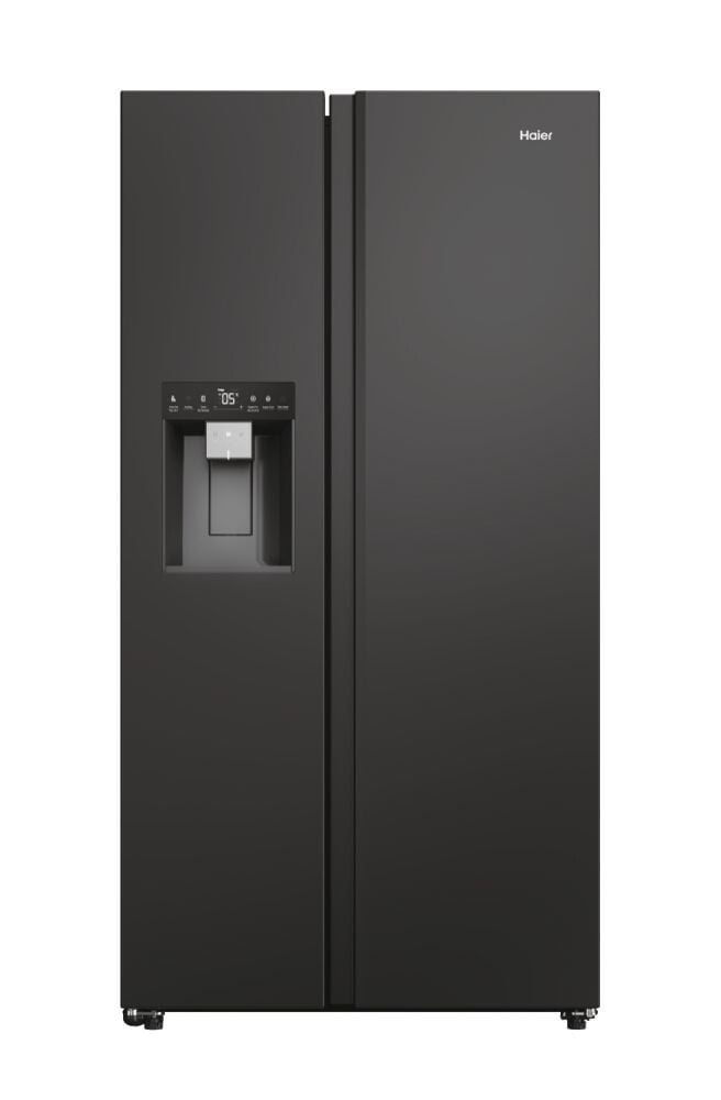 Haier HSW59F18EIPT Plumbed Frost Free American Fridge Freezer – Black – E Rated #405806