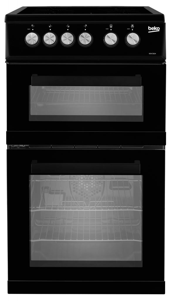 Beko KDVC563AK 50cm Wide Double Oven Electric Cooker with Ceramic Hob – Black – A/A Rated #405348