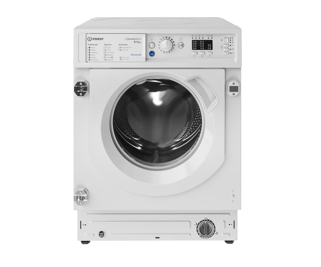 Indesit BIWDIL861485UK Integrated 8Kg / 6Kg Washer Dryer with 1400 rpm – White – D Rated [Wash&Dry], B Rated [Wash Only] #406015