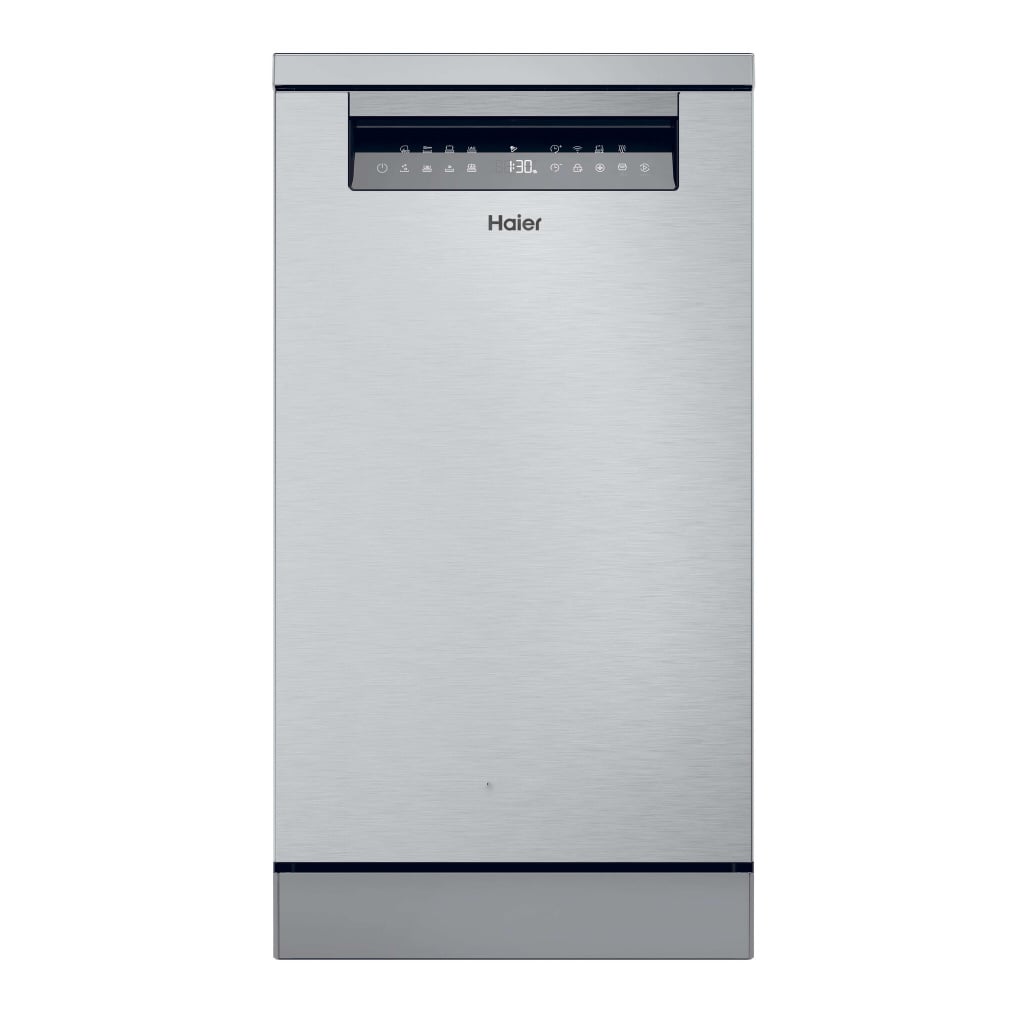 Haier I-Pro Shine Series 5 XF1C3TB1FX-80 Wifi Connected Slimline Dishwasher – Silver – C Rated #402413
