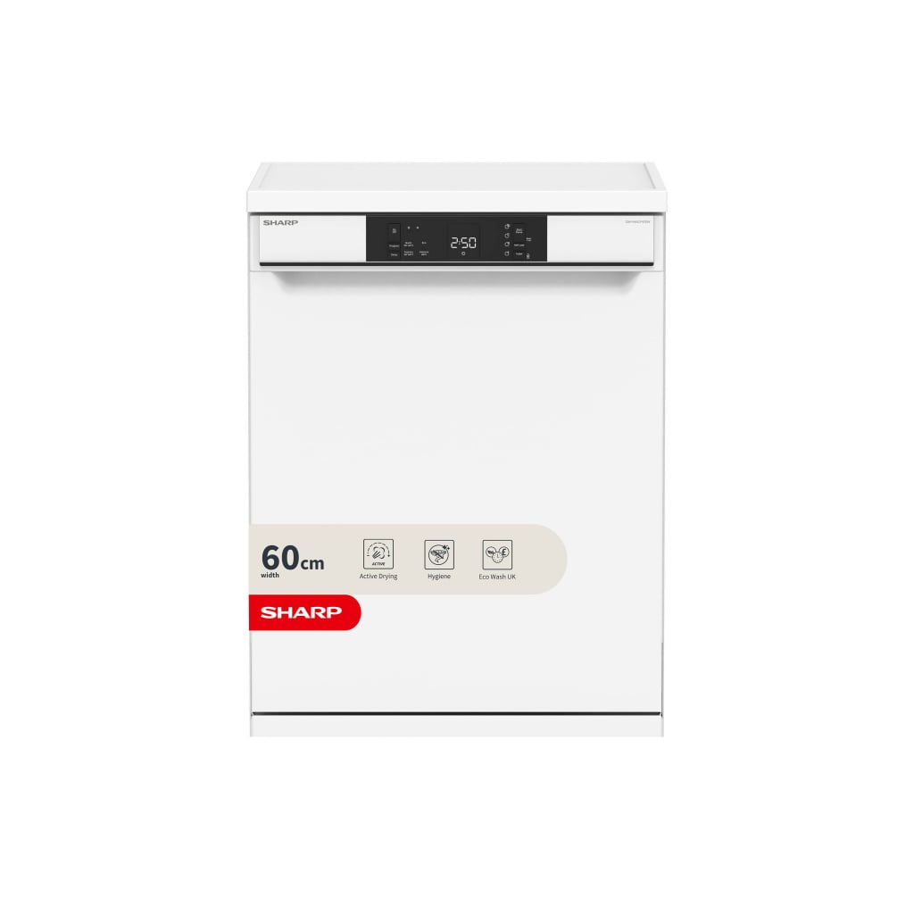 Sharp QW-NA1CF47EW-EN Full Size Dishwasher – White – E Rated #407677