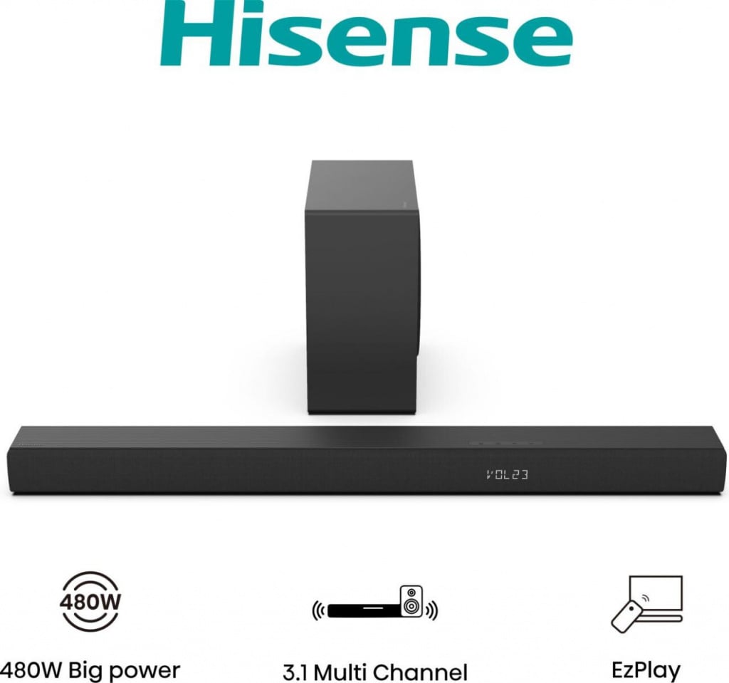 Hisense HS3100 3.1 Soundbar with Wireless Subwoofer – Black #405925