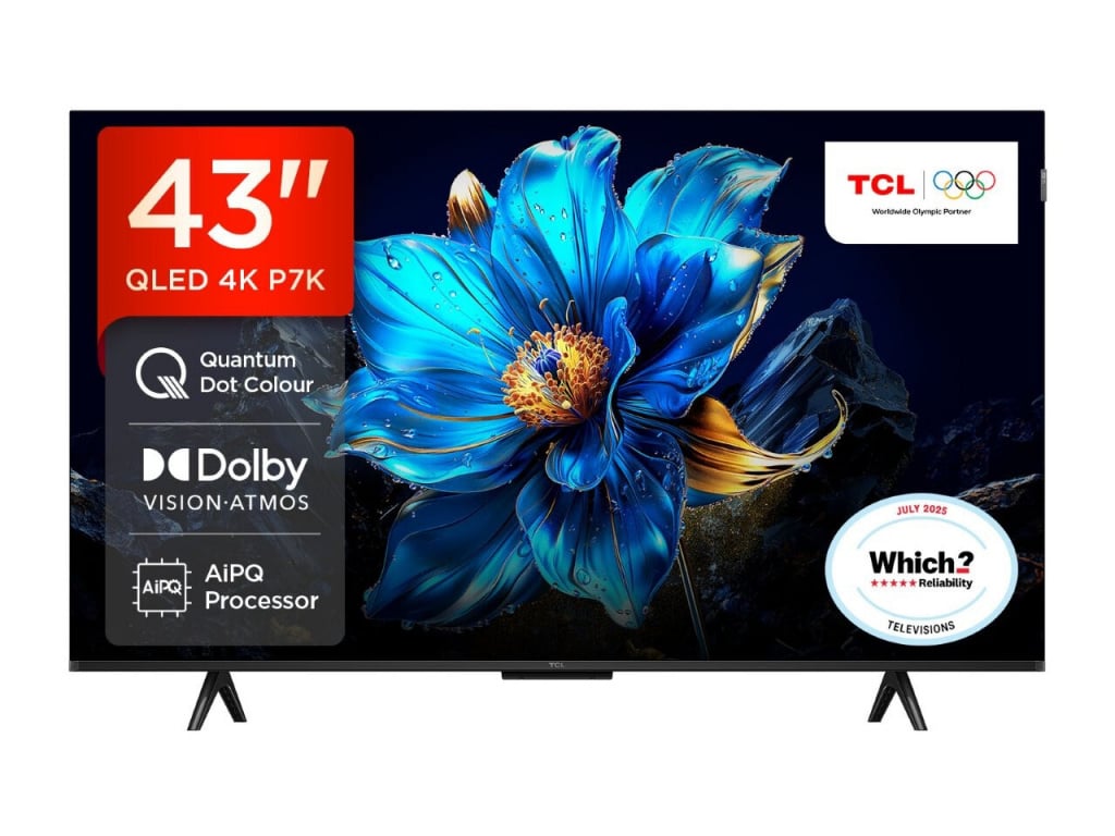 TCL P7K 43″ 4K Ultra HD QLED Smart Google TV [2025] – 43P7K-UK #407708