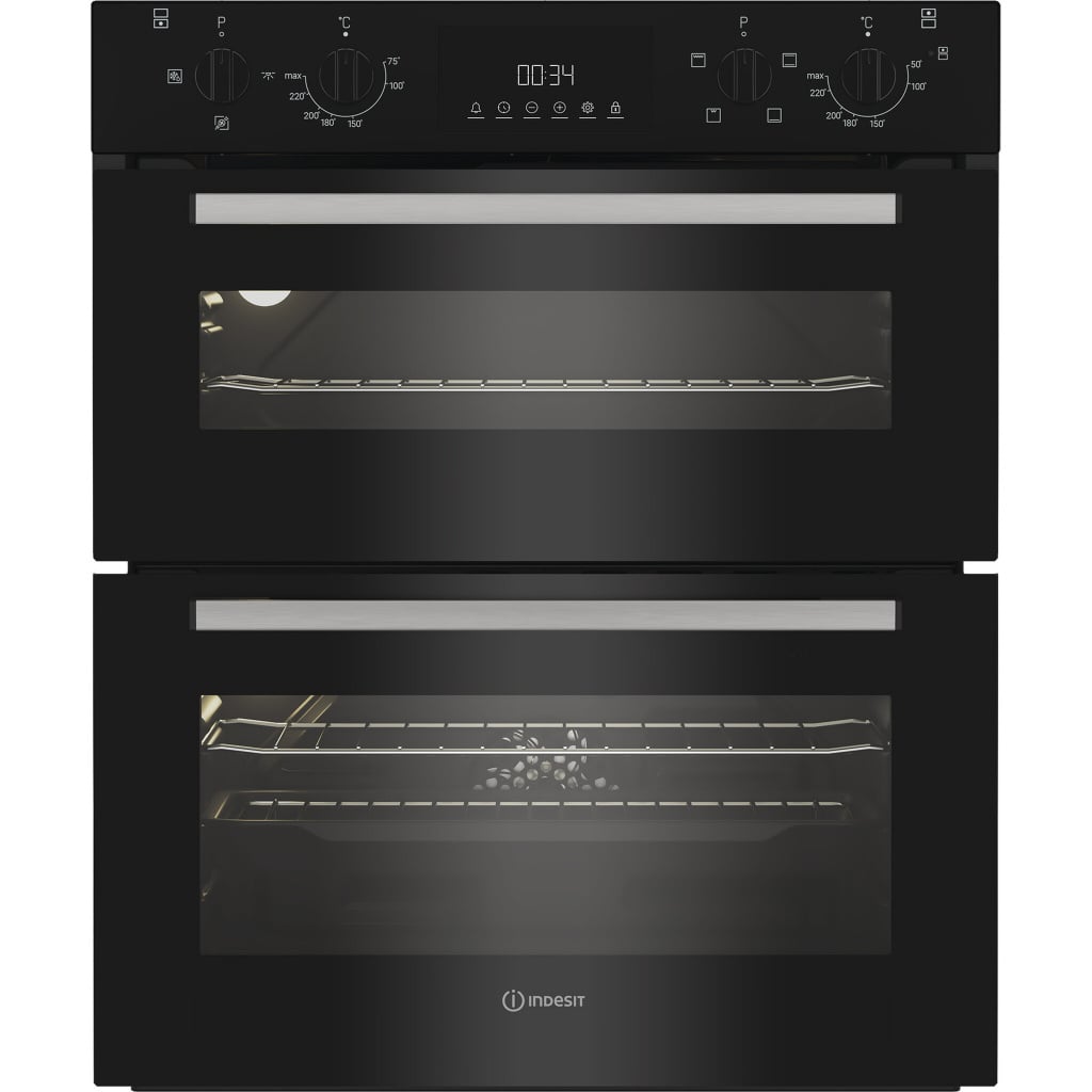 Indesit DUI 10D B Built Under Electric Double Oven – Black – A/A Rated #408552