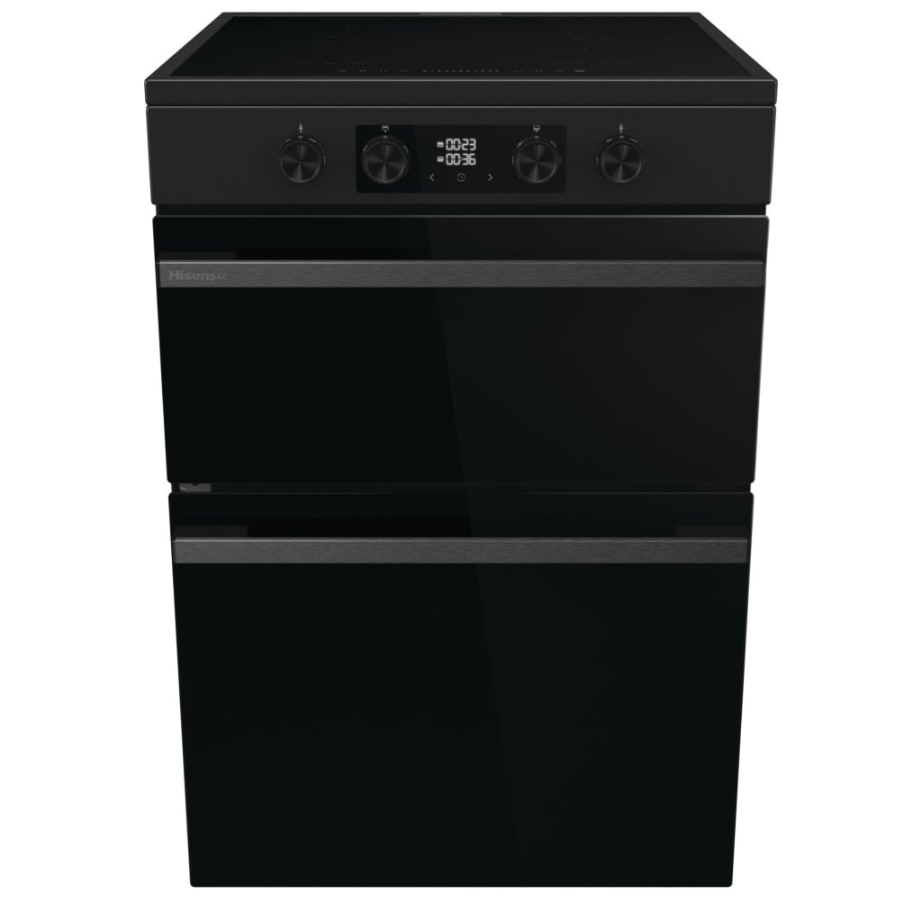 Hisense Hi6 Max HDCEIT6C20B 60cm Wide Double Oven Electric Cooker with Induction Hob – Jet Black – A Rated #408209