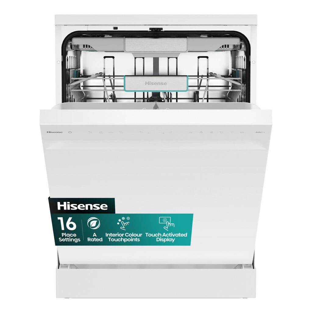 Hisense HS673A90WUK Wifi Connected Full Size Dishwasher – White – A Rated #410030