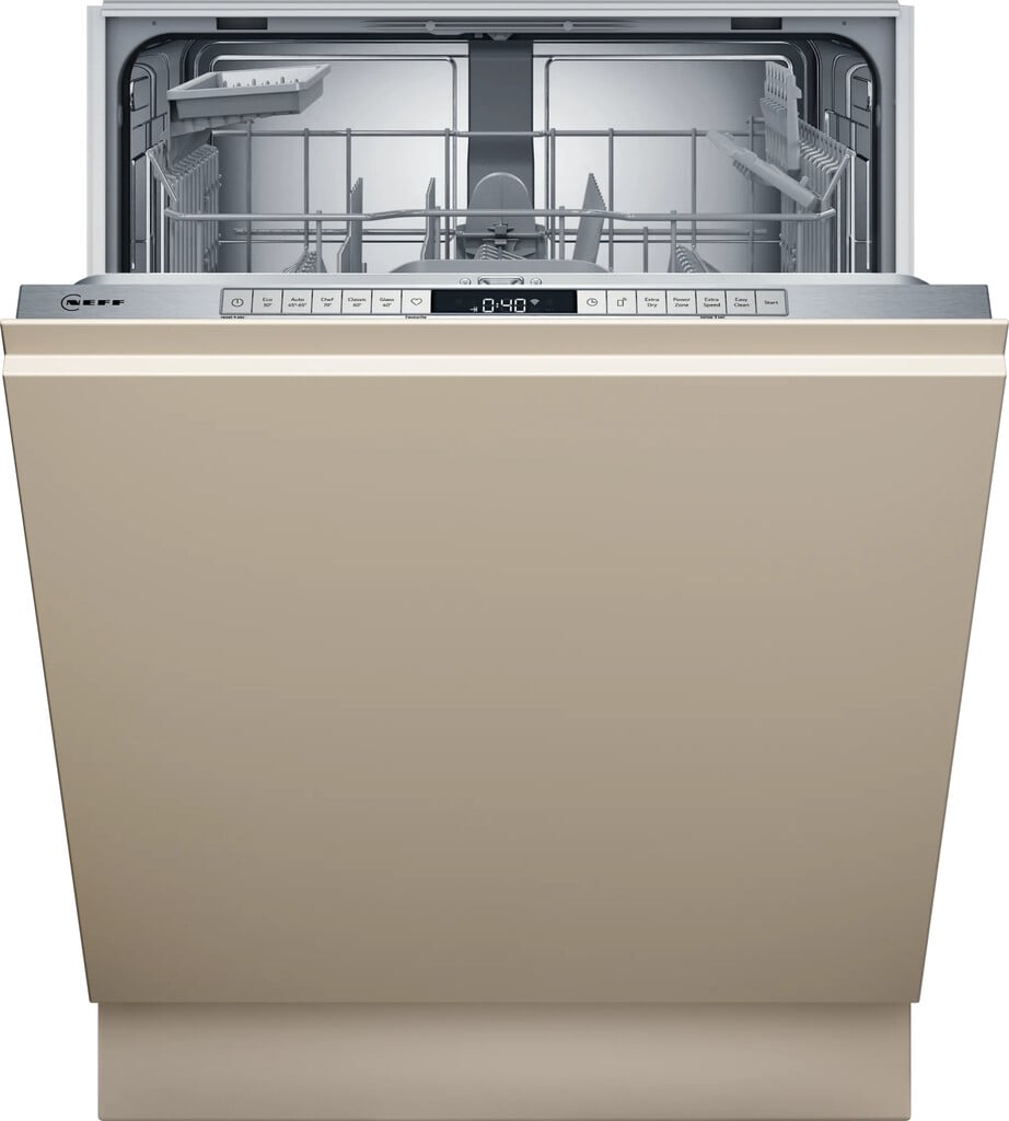 NEFF N50 S175HTX06G Wifi Connected Fully Integrated Full Size Dishwasher – Stainless Steel Control Panel with Sliding Door Hinge Kit – D Rated #408956