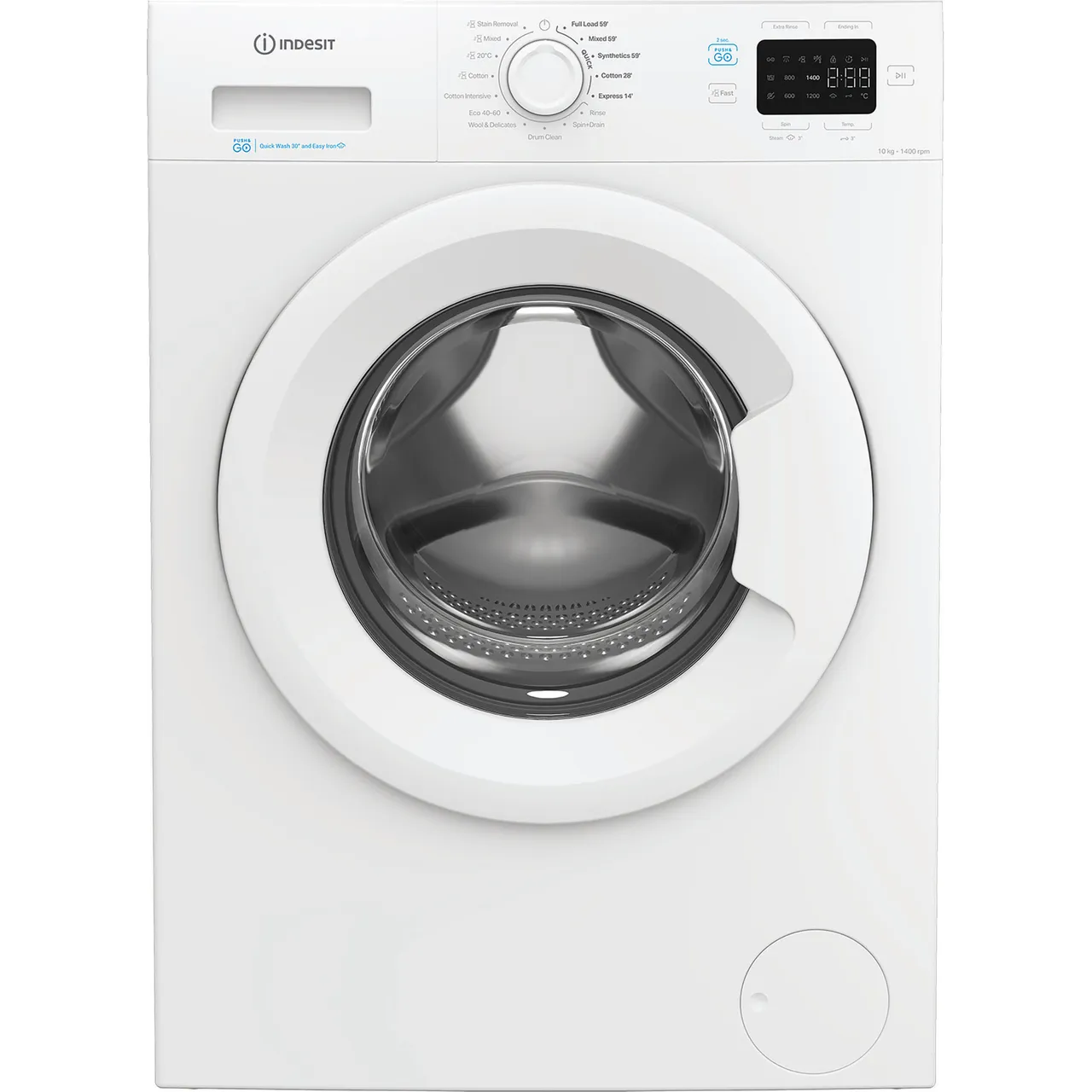 Indesit Push&Go IP 1046 PUSH&GO UK 10kg Washing Machine with 1400 rpm – White – A Rated #408692