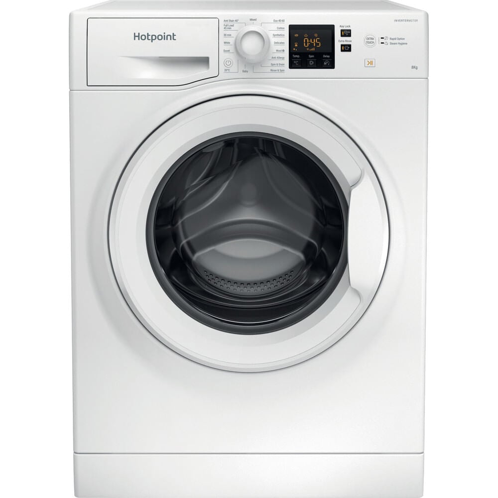 Hotpoint Anti-Stain NSWM 846 W UK 8kg Washing Machine with 1400 rpm – White – A Rated #394061