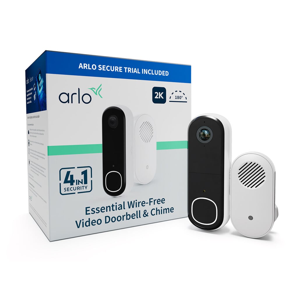 Arlo Essential2 2k Video Doorbell Smart Doorbell 2K – Includes Chime White – AVDK4001-100UKS #404273