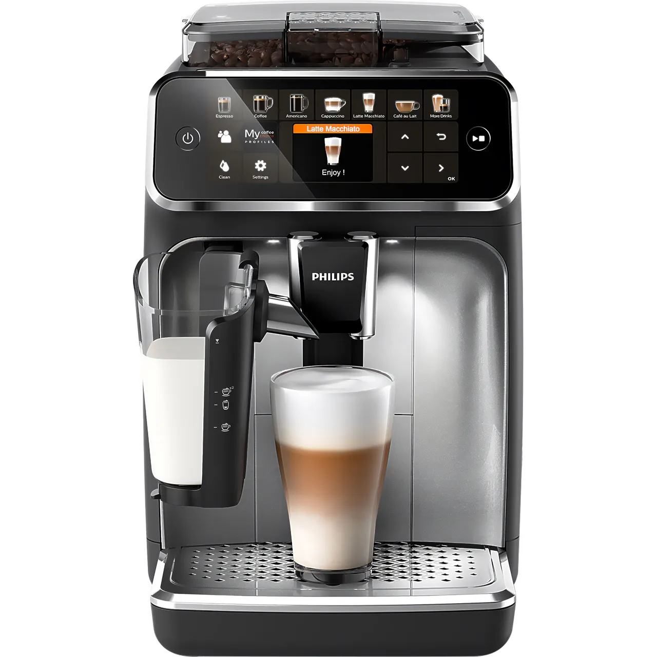 Philips 5400 Series EP5446/70 Bean to Cup Coffee Machine – Black / Silver #409381