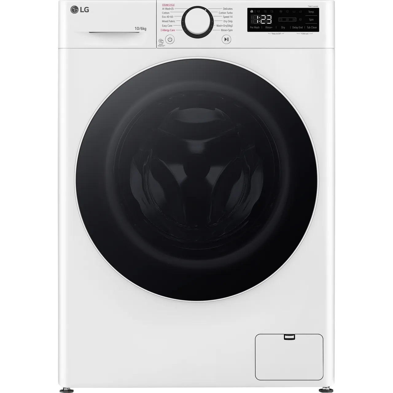 LG AI Direct Drive™ FWY606WWLN1 10Kg / 6Kg Washer Dryer with 1400 rpm – White – D Rated [Wash&Dry], A Rated [Wash Only] #409101