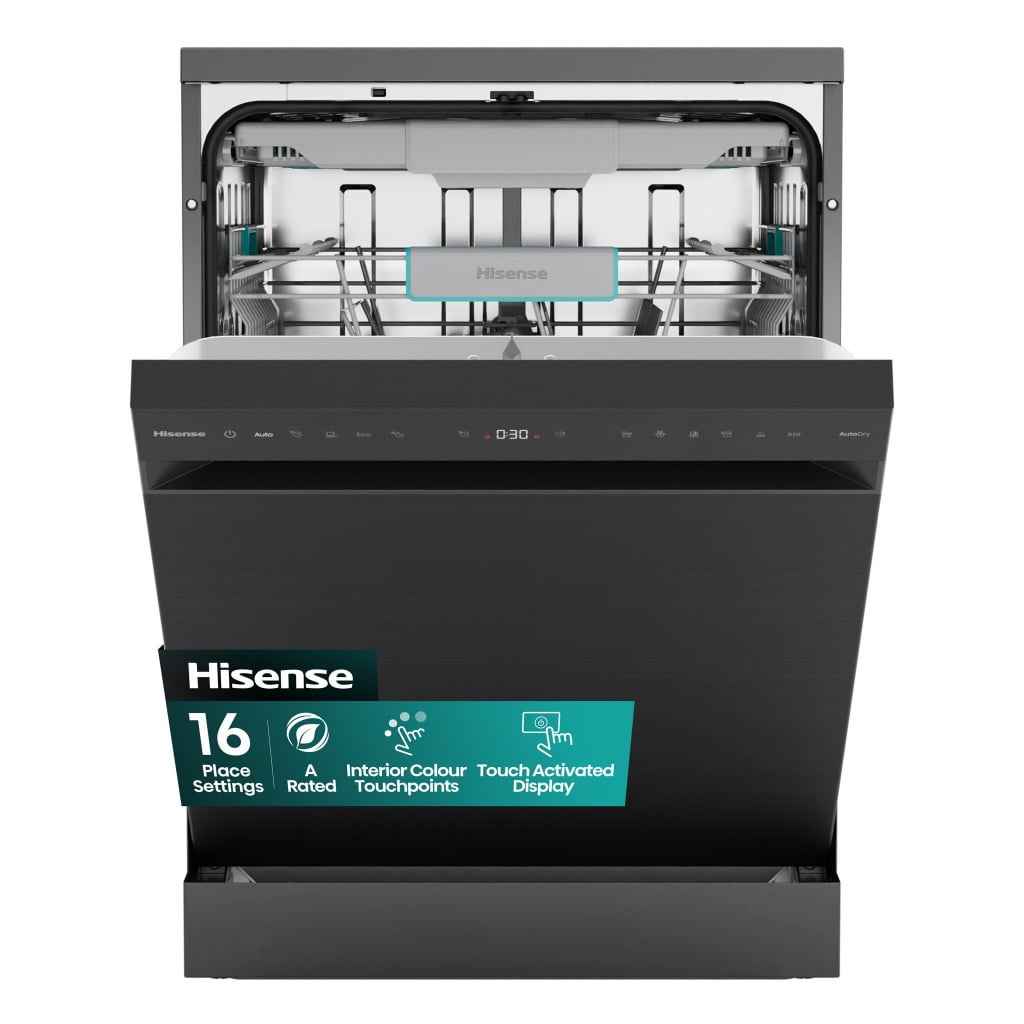 Hisense HS663A90BXUK Full Size Dishwasher – Black – A Rated #408865