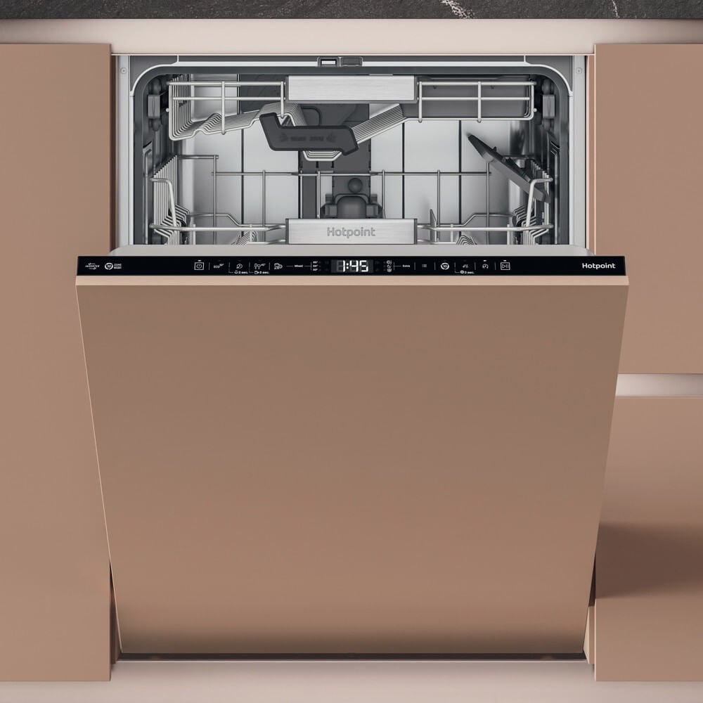Hotpoint Hydroforce H8IHT59LSUK Fully Integrated Full Size Dishwasher – Black Control Panel with Sliding Door Hinge Kit – B Rated #408636