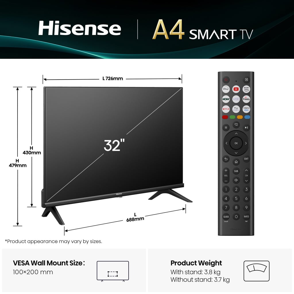 Hisense A4Q 32″ HD Smart TV – 32A4QTUK #408601