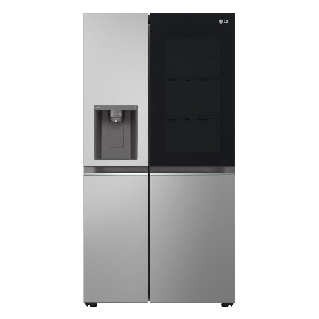 LG InstaView™ ThinQ™ GSGV80PYLL Wifi Connected Plumbed Total No Frost American Fridge Freezer – Prime Silver – E Rated #408343