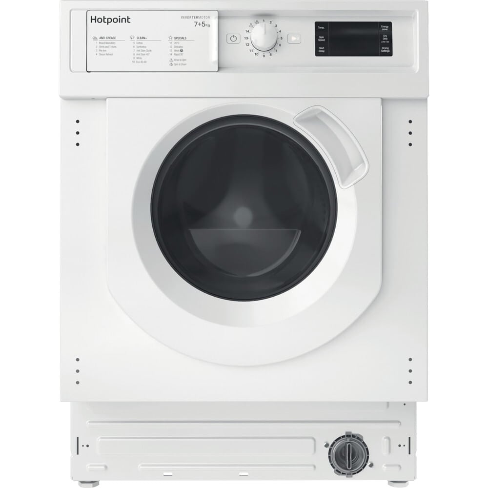 Hotpoint BIWDHG75148UKN Integrated 7Kg / 5Kg Washer Dryer with 1400 rpm – White – E Rated [Wash&Dry], D Rated [Wash Only] #408812