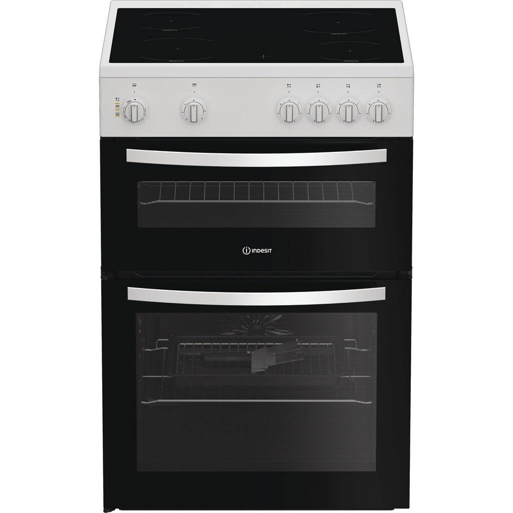 Indesit ITE6VMW 60cm Wide Single Oven Electric Cooker with Ceramic Hob – White – A Rated #410989