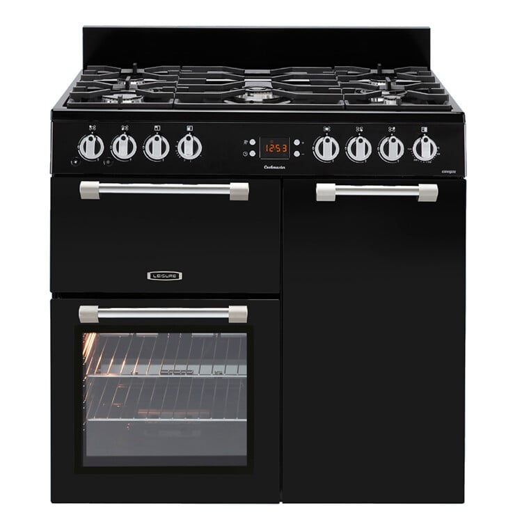 Leisure Cookmaster CK90G232K 90cm wide Gas Range Cooker – Black – A+/A Rated #411364