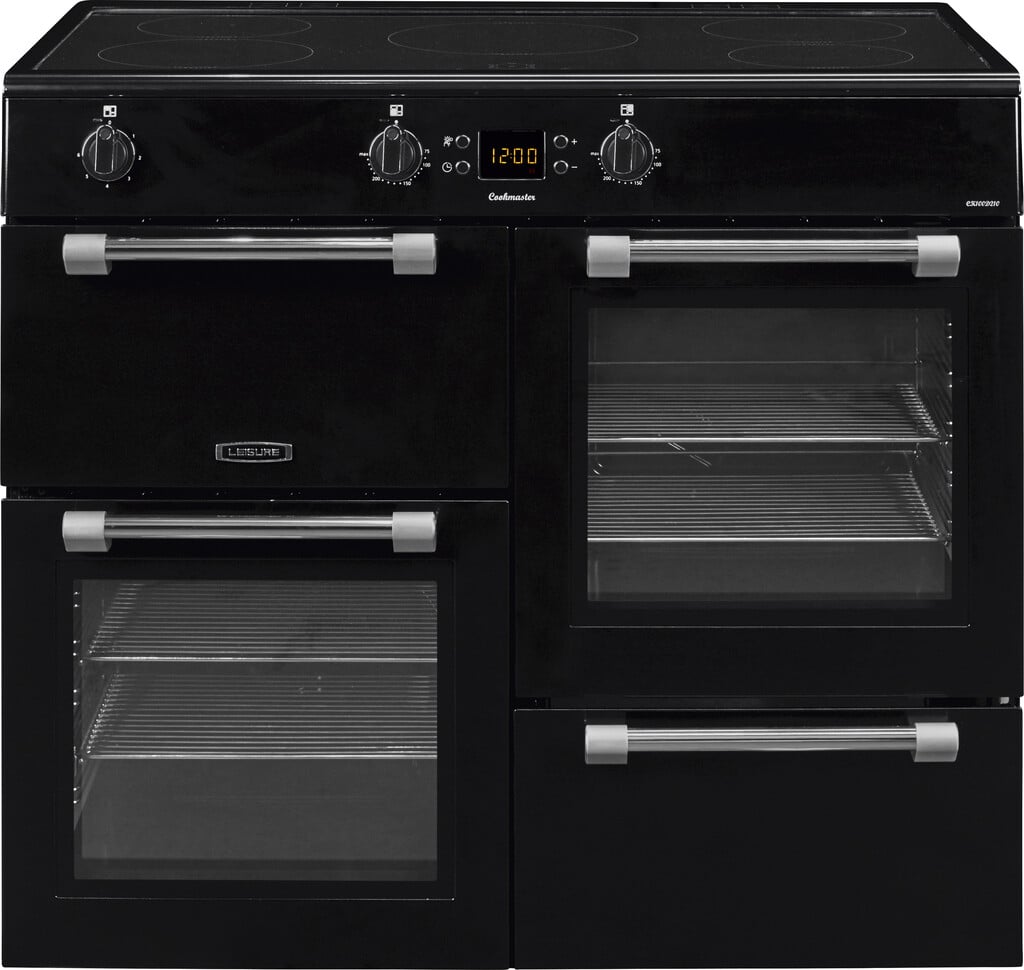 Leisure Cookmaster CK100D210K 100cm wide Electric Range Cooker with Induction Hob – Black – A/A Rated #411474