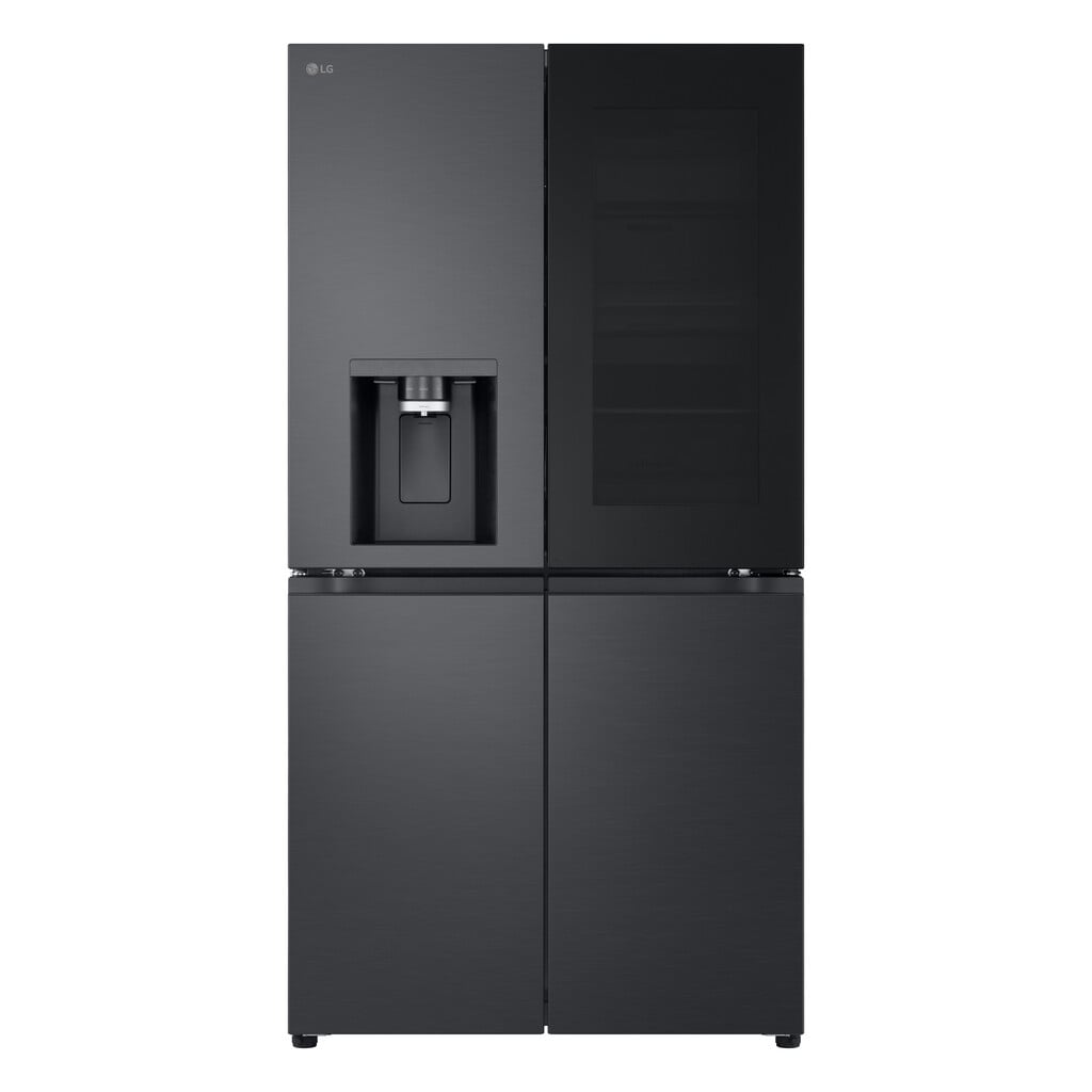 LG InstaView™ GMK960EV2E Plumbed Total No Frost American Fridge Freezer – Essence Black Steel – E Rated #411134