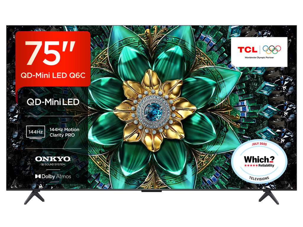 TCL Q6C 75″ 4K Ultra HD MiniLED Smart Google TV [2025] – 75Q6C-UK #409376