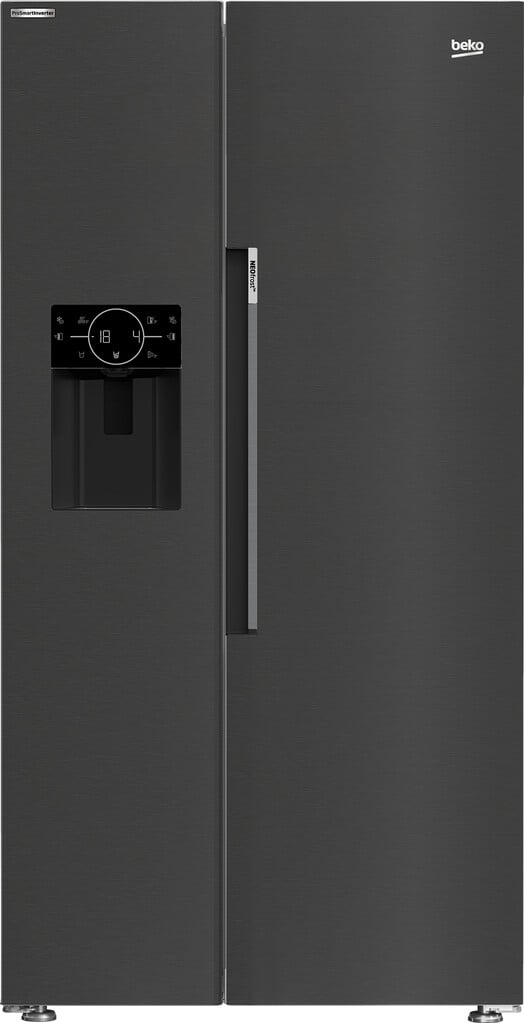 Beko HarvestFresh™ ASP342VPZ Plumbed Frost Free American Fridge Freezer – Black Steel – E Rated #410423