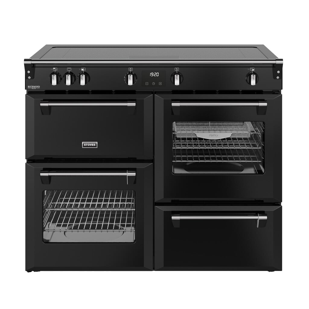 Stoves Richmond Deluxe 110Ei ZLS 110cm wide Electric Range Cooker with Induction Hob – Black – A/A/A Rated #409668