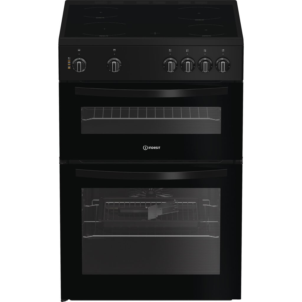 Indesit ITE6VMB 60cm Wide Single Oven Electric Cooker with Ceramic Hob – Black – A Rated #410540
