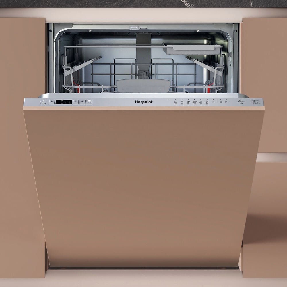 Hotpoint H3IC14BN7A0UK Fully Integrated Full Size Dishwasher – Silver Control Panel with Fixed Door Hinge Kit – C Rated #410110