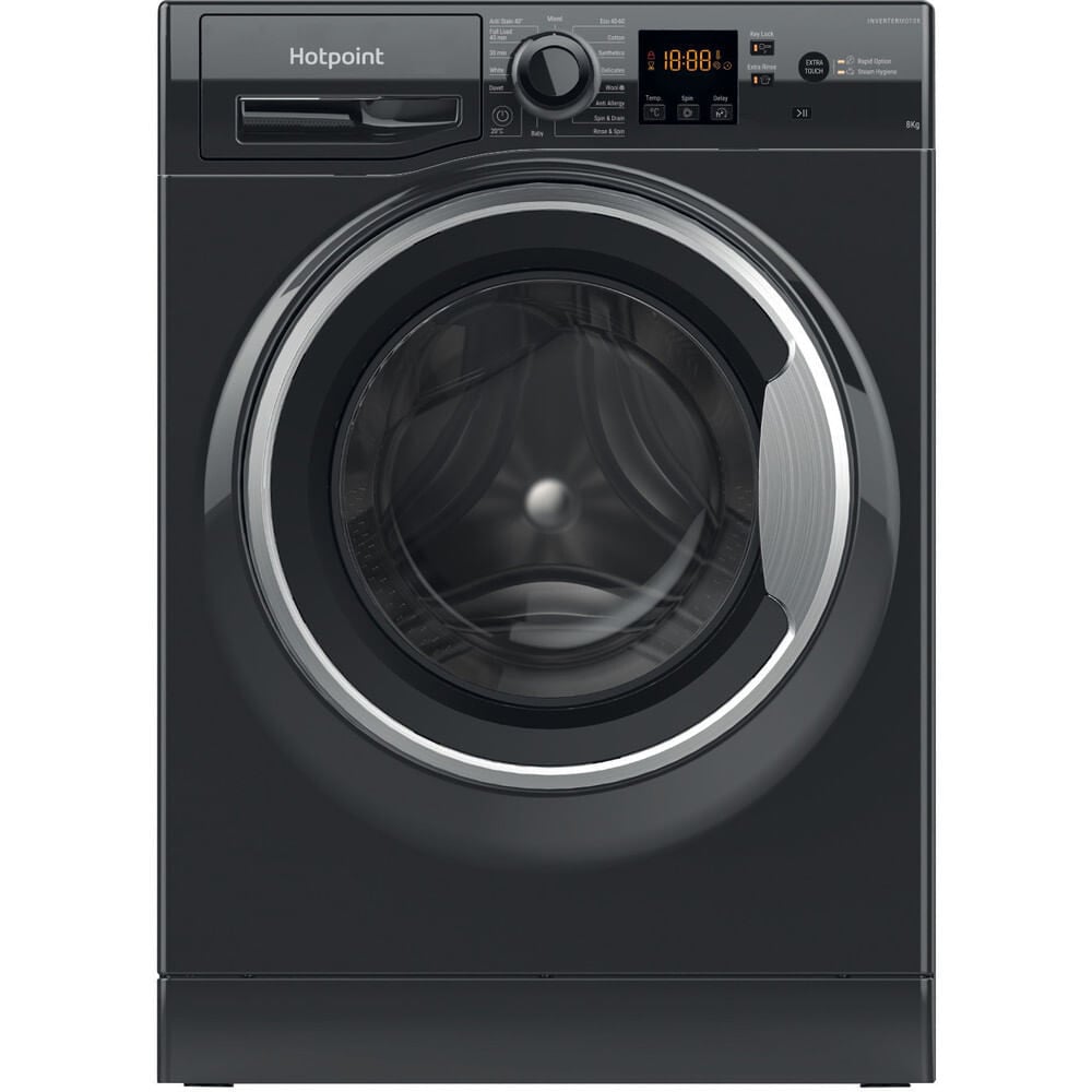 Hotpoint Anti-Stain NSWM 846 BS UK 8kg Washing Machine with 1400 rpm – Black – A Rated #413038
